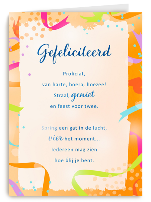 Gefeliciteerd kaart spring een gat in de lucht More than words