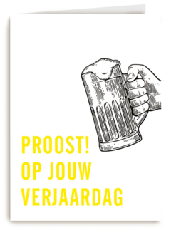 Verjaardagskaart man hip Proost op jouw verjaardag