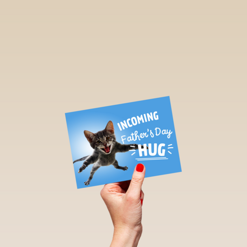 vaderdagkaart grappig incoming vaders day hug