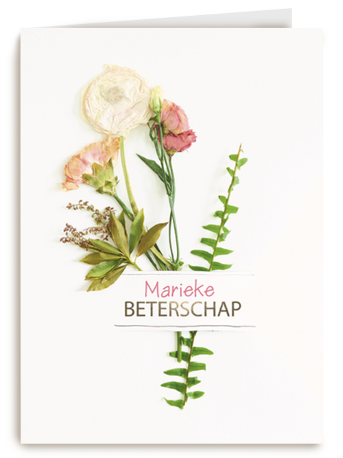 botanical kaart beterschap met een bloemetje