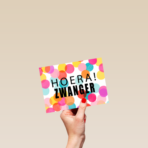 zwangerschap felicitatie hoera zwanger confetti