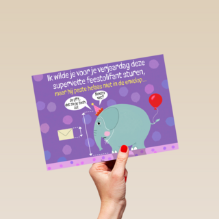 Verjaardagskaart Ylva Svensson feestolifant