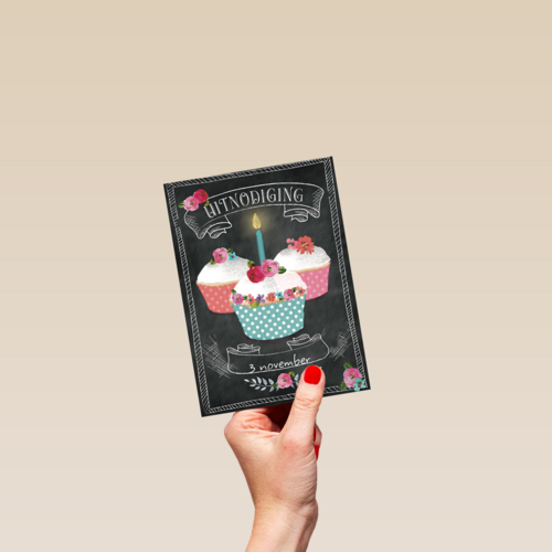 uitnodiging cupcake