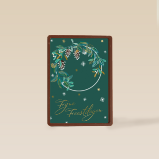 Stijlvolle kerstkaart kerstkrans