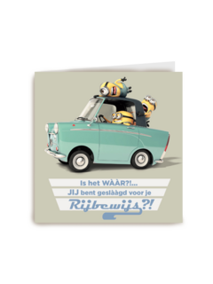 minions jij bent geslaagd voor je rijbewijs