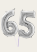 Cijferballon 65 Jaar Zilver XL