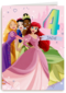 Verjaardagskaart 4 jaar Disney prinsessen