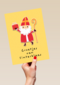 groetjes van sinterklaas met staf en kado