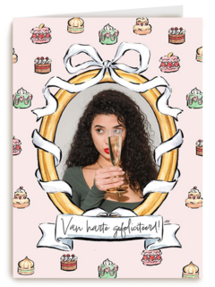 Verjaardagskaart foto cupcakes en spiegel
