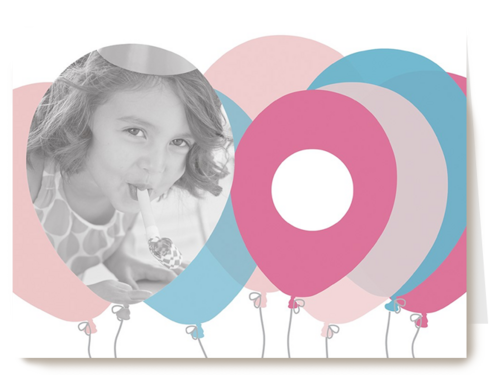 Verjaardagskaart Hallmark | Verjaardag Fotokaart Met Roze En Blauwe Ballonnen