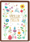 Paaskaart Vrolijk Pasen met bloemen