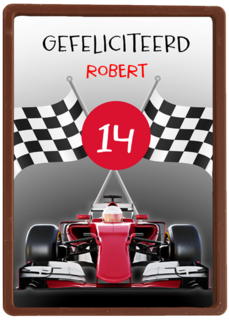 Verjaardagskaart raceauto