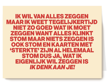 Wat ik eigenlijk wil zeggen Ik denk aan je