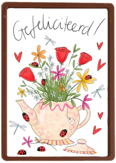 Matia Gefeliciteerd Theepot vol bloemen