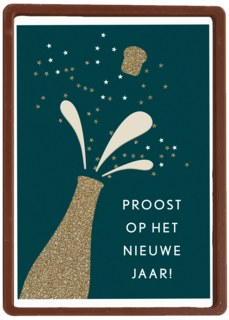 zakelijke nieuwjaarskaart met champagne