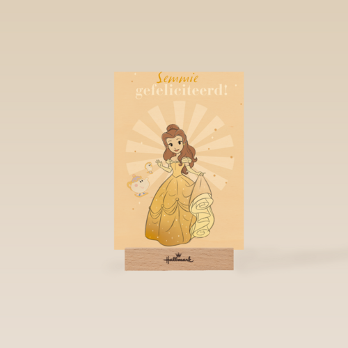 disney prinses kaart verjaardag gefeliciteerd belle