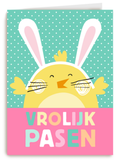 pasen kaart klassiek vrolijke paashaas