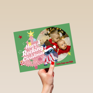 Disney Have A Rocking Christmas Fotokaart Stitch