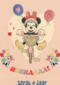 Verjaardagskaart Minnie Mouse op fiets