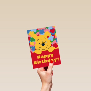 Winnie The Pooh Happy Birthday red