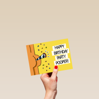 Verjaardagskaart man grappig Happy birthday party pooper