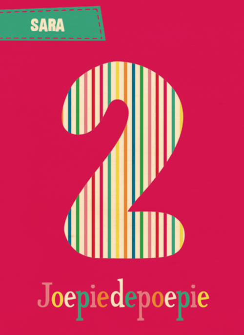 Houten Kaart Verjaardagskaarten | Joepie Jij Bent 2 Jaar