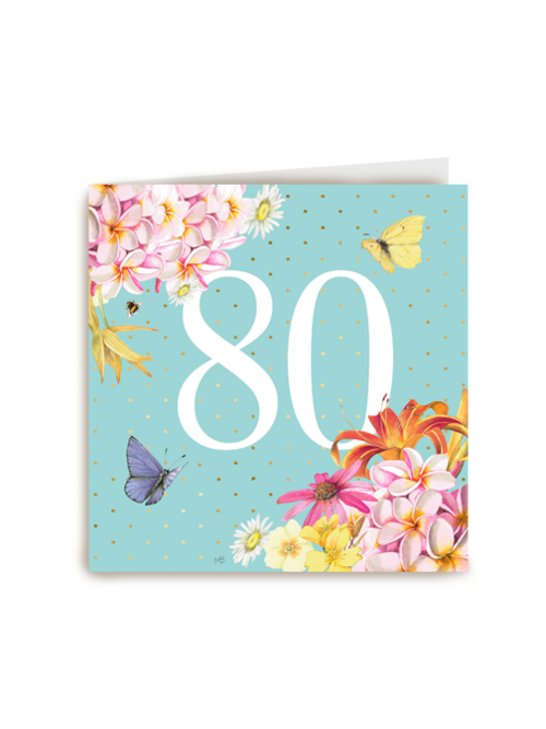 Kaart flowers by Marjolein Bastin verjaardagskaart 80 jaar