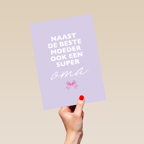 moederdag kaart hip ook een super oma