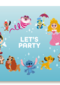 Verjaardagskaart Disney karakters lets party