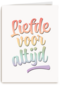 trouwkaart met liefde voor altijd in regenboog