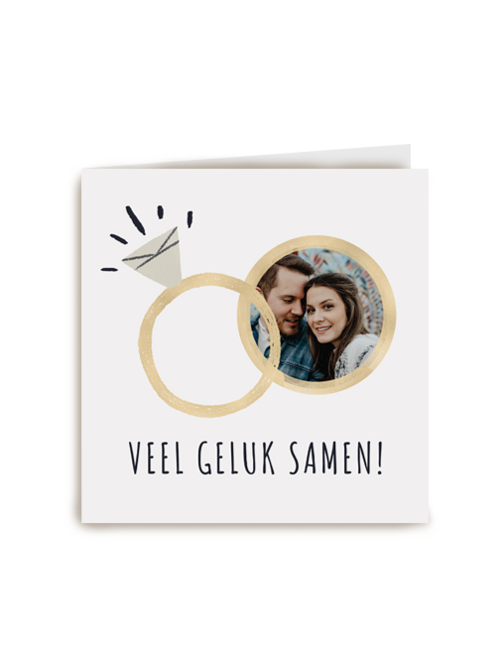 Pas getrouwd kaart veel geluk samen fotokaart