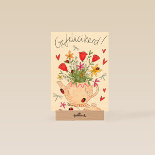 Matia Gefeliciteerd Theepot vol bloemen