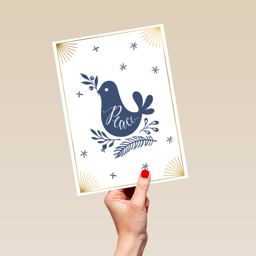 Kerstkaart Religieus Vredesduif