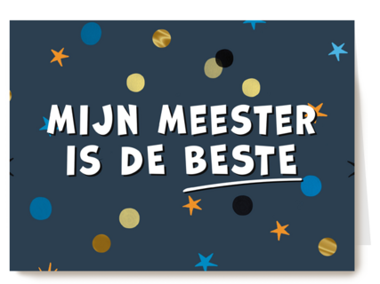 mijn meester is de beste met eze confettikaart