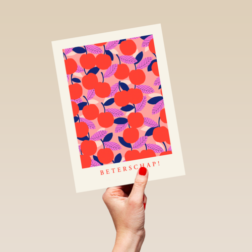 Beterschapskaart met rood fruit