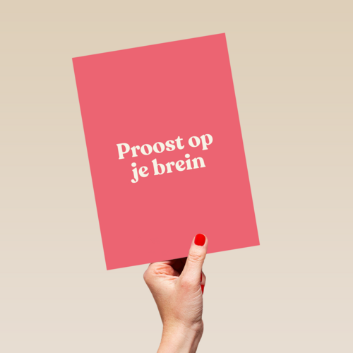 Geslaagd kaart Proost op je brein