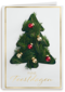 Kerstkaart klassiek wit met kerstboom