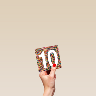 prodo design 10 jaar oud met leuke confetti balletjes
