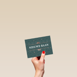 nieuwe baan kaart stijlvol