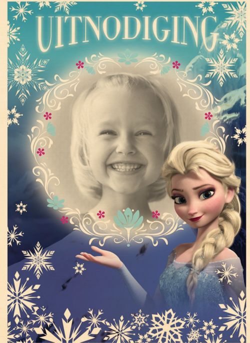 Houten Kaart Kinderfeest | Houten Kaart Hallmark | Kinderfeest | Fotokaart Frozen Uitnodiging Elsa