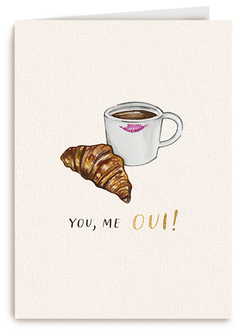 Kaart Hallmark | Valentijn | Valentine You Me Oui Croissant