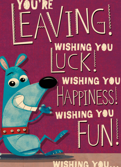 Houten Kaart Afscheid | Houten Kaart Hallmark | Afscheid | You Are Leaving Wishing You Luck Happiness And Fun