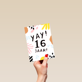 Verjaardagskaart Tiener jongen meisje 16 jaar yay