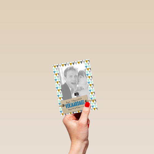 fotokaart verjaardag achtergrond vlaggetjes
