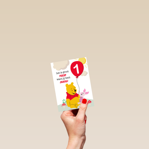 Verjaardagskaart Poeh 1 jaar