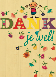 smile kaart bloemetjes dank je wel