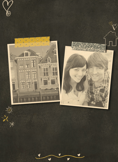 Houten Kaart Verhuisbericht | Houten Kaart Hallmark | Verhuisbericht | Fotokaart Wij Zijn Verhuisd Kom Je Een Keertje Langs Zwart Geel