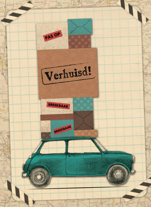 Houten Kaart Felicitatie Nieuwe Woning | Houten Kaart Hallmark | Felicitatie Nieuwe Woning | Nieuwe Woning Verhuisd Verhuisdozen