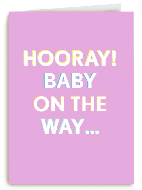 Zwanger felicitatiekaart Hooray baby on the way