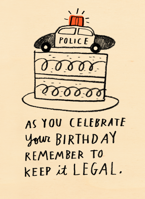 Verjaardagskaart grappig keep it legal